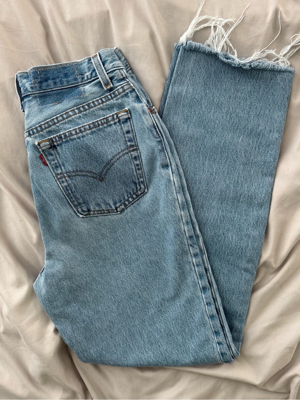 Vintage 90s Levis 501 Womens High Waisted Jeans USA 18501 Light Wash 26x28